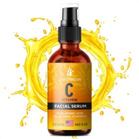 DOUBLE SIZED 2 Oz Vitamin C Serum for Face with Hyaluronic Acid and Vitamin E Brightening Face Serum Natural Anti Aging Serum with Antioxidants R