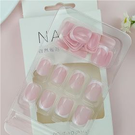24 PCS Minimalist And Short Flat Nail Art,  Water Pipe Fake Nails, Had Nail Tips False Nail (Option: 24pcs)