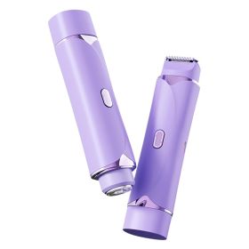 Women Mini Electric Hair Shaver,Double Head Electric Shaver (Option: Purple)