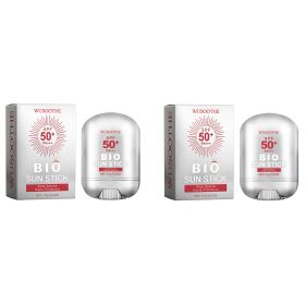 WUSOOTHE Bio Sun Stick 15g - Advanced Protection With Peptide Complex, Collagen And Hyaluronic Acid SPF50,PortableStrong UVProtection Sunscreen S (Option: 2box)