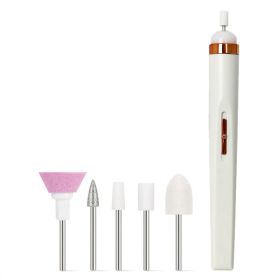 Portable Mini Nail Grinder Nail Remover With Light (Color: White, Type: Nail Tools)