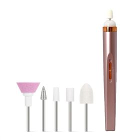 Portable Mini Nail Grinder Nail Remover With Light (Color: Rose Gold, Type: Nail Tools)