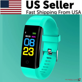 Fitness Smart Watch Activity Tracker Heart Rate For Women Men Oxygen BP Monitor (Color: Green)
