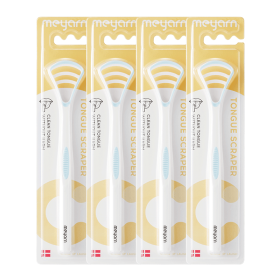 4 Packs Tongue Scraper (Color: Blue)